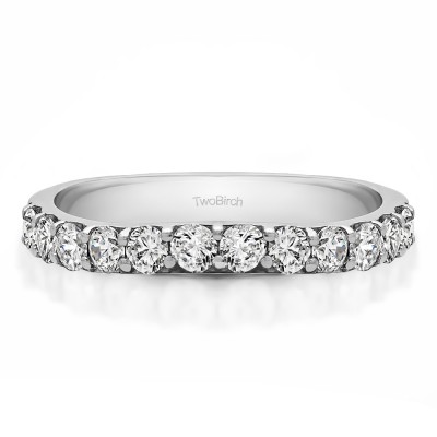 0.84 Carat Shared Prong Matching Wedding Ring