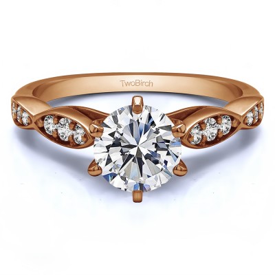 1.21 Ct. Round Stackable Engagement Ring in Rose Gold
