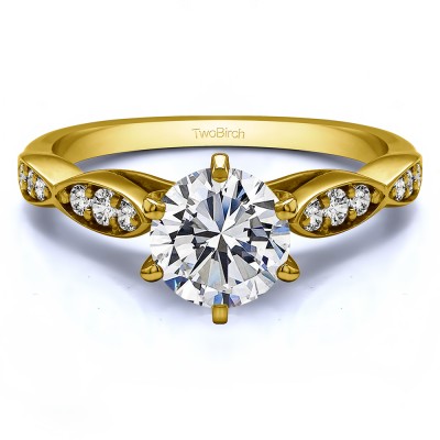 1.21 Ct. Round Stackable Engagement Ring in Yellow Gold