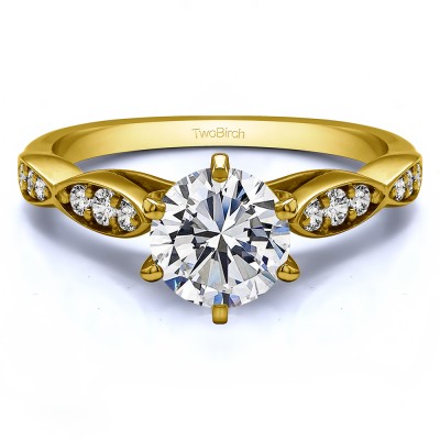 1.21 Ct. Round Stackable Engagement Ring in Yellow Gold