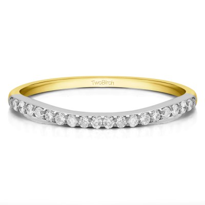 0.21 Carat Low Profile Curved Matching Wedding Ring