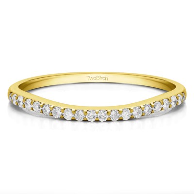 0.21 Carat Low Profile Curved Matching Wedding Ring