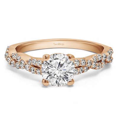 1.46 Ct. Round Four Prong Engagement Ring with Infinity Shank in Rose Gold