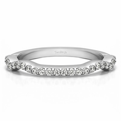 0.29 Carat Scalloped Edge Matching Wedding Ring for Halo Engagement Ring