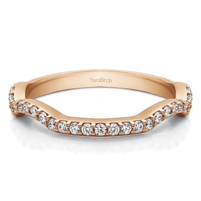 0.31 Carat Scalloped Edge Matching Wedding Ring for Halo Engagement Ring