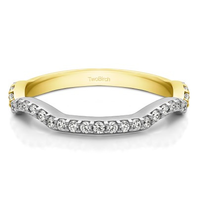 0.31 Carat Scalloped Edge Matching Wedding Ring for Halo Engagement Ring