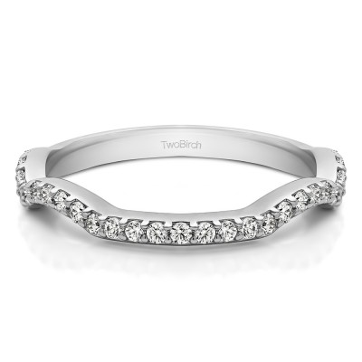 0.31 Carat Scalloped Edge Matching Wedding Ring for Halo Engagement Ring