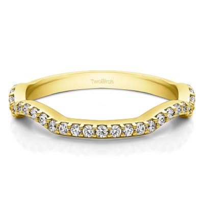 0.31 Carat Scalloped Edge Matching Wedding Ring for Halo Engagement Ring