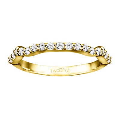 0.315 Carat Scalloped Edge Matching Wedding Ring for Halo Engagement Ring