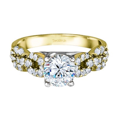 1.51 Ct. Round Infinity Engagement Ring in Two Tone Gold