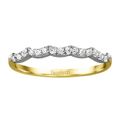0.255 Carat Scalloped Edge Matching Wedding Ring