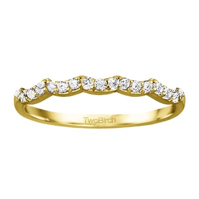 0.255 Carat Scalloped Edge Matching Wedding Ring