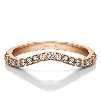 0.285 Carat Contoured Matching Wedding Ring for Halo Engagement Ring