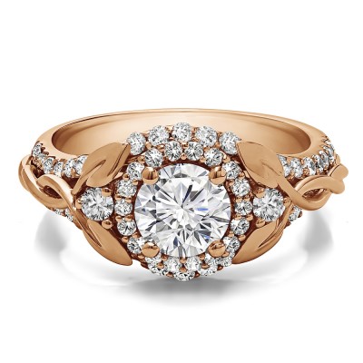1.81 Ct. Round Halo Infinity Braid Engagement Ring in Rose Gold