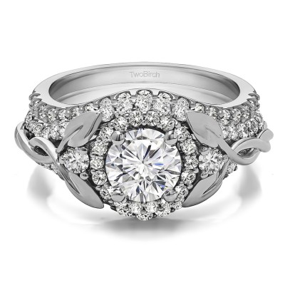 Round Infinity Braid Engagement Ring Bridal Set (2 Rings)(2.1 Ct. TWT)