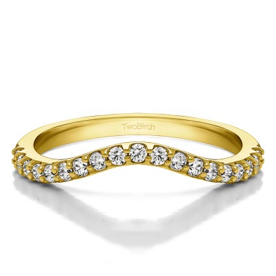 0.285 Carat Contoured Matching Wedding Ring for Halo Engagement Ring