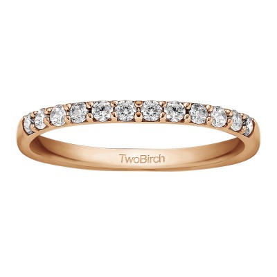 0.325 Carat Shared Prong Low Profile Matching Wedding Band