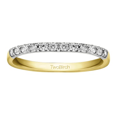 0.325 Carat Shared Prong Low Profile Matching Wedding Band