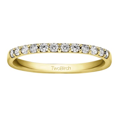 0.325 Carat Shared Prong Low Profile Matching Wedding Band