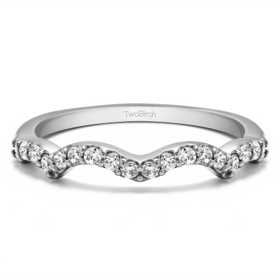 0.27 Carat Scalloped Edge Matching Wedding Ring