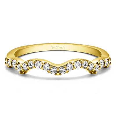 0.27 Carat Scalloped Edge Matching Wedding Ring