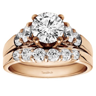 Round Cathedral Engagement Ring Bridal Set (2 Rings) (2.16 Ct. Twt.)