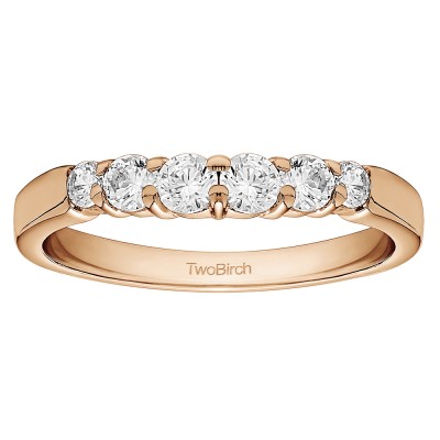 0.42 Carat Shared Prong Matching Wedding Ring