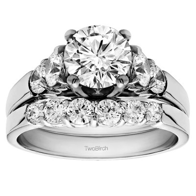 Round Cathedral Engagement Ring Bridal Set (2 Rings) (2.16 Ct. Twt.)