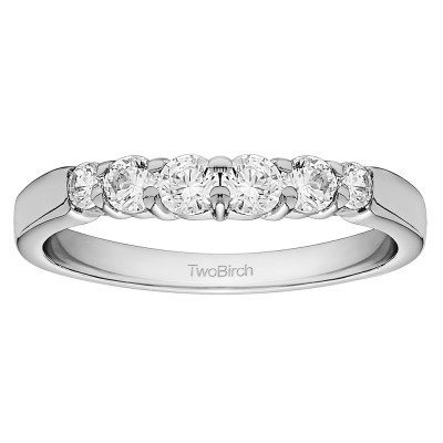 0.42 Carat Shared Prong Matching Wedding Ring