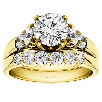 Round Cathedral Engagement Ring Bridal Set (2 Rings) (2.16 Ct. Twt.)