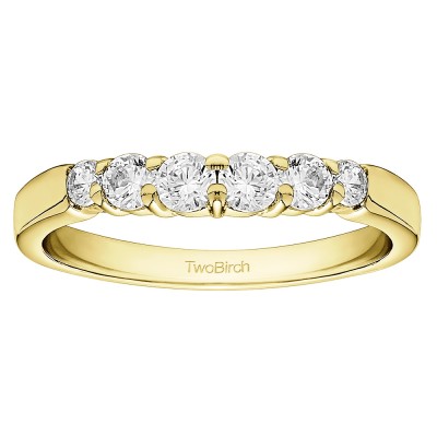 0.42 Carat Shared Prong Matching Wedding Ring