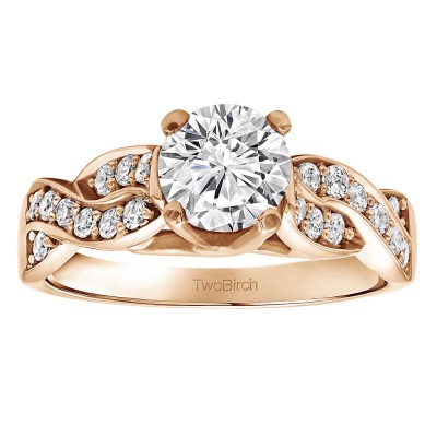 1.35 Ct. Round Infinity Engagement Ring in Rose Gold