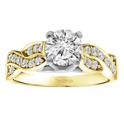 1.35 Ct. Round Infinity Engagement Ring in Two Tone Gold