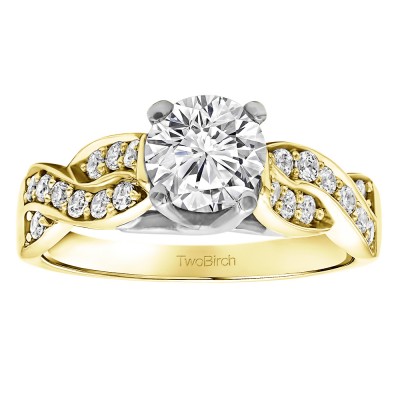 1.35 Ct. Round Infinity Engagement Ring in Two Tone Gold