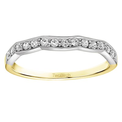 0.21 Carat Scalloped Edge Matching Wedding Ring