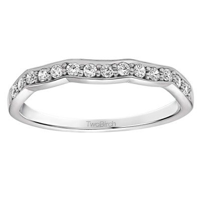 0.21 Carat Scalloped Edge Matching Wedding Ring