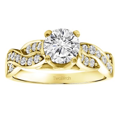 1.35 Ct. Round Infinity Engagement Ring in Yellow Gold