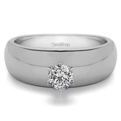 0.5 Carat Wide Shank Solitaire Engagement Ring