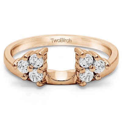 0.99 Ct. Shared Prong Set Six Stone Ring Wrap in Rose Gold
