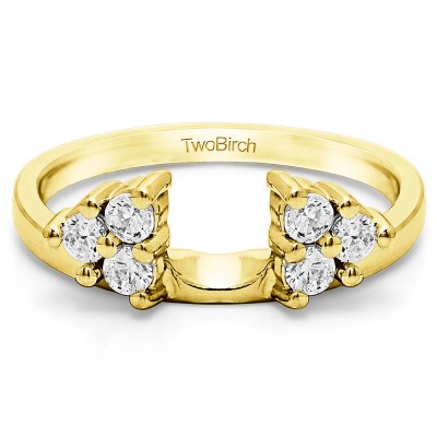 0.99 Ct. Shared Prong Set Six Stone Ring Wrap in Yellow Gold
