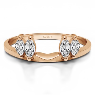 1 Ct. Four Stone Marquise Ring Wrap Enhancer in Rose Gold