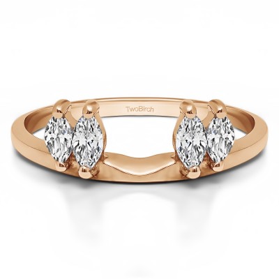 1 Ct. Four Stone Marquise Ring Wrap Enhancer in Rose Gold
