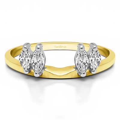 1 Ct. Four Stone Marquise Ring Wrap Enhancer in Two Tone Gold