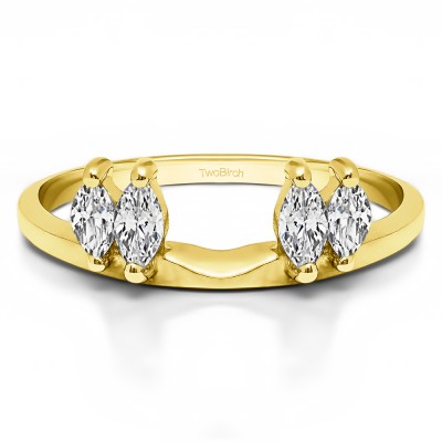 1 Ct. Four Stone Marquise Ring Wrap Enhancer in Yellow Gold