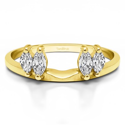 1 Ct. Four Stone Marquise Ring Wrap Enhancer in Yellow Gold