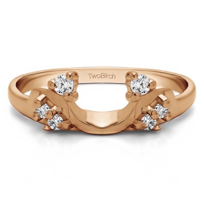 0.15 Ct. Bypass Shared Prong Six Stone Ring Wrap in Rose Gold