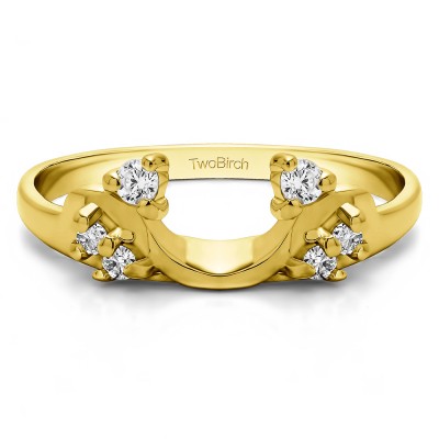 0.15 Ct. Bypass Shared Prong Six Stone Ring Wrap in Yellow Gold