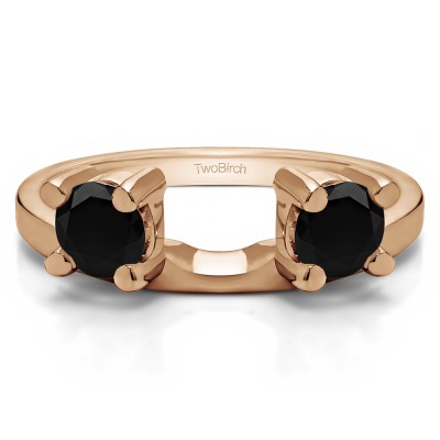 0.25 Ct. Black Two Stone Round Ring Wrap Enhancer in Rose Gold