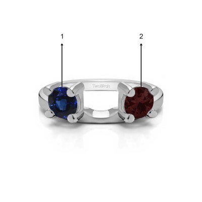 Genuine Birthstone Three Stone Round Prong Set Ring Wrap Enhancer(0.5 Carat)