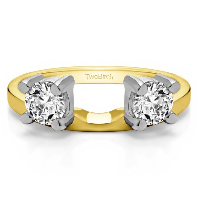 0.75 Ct. Two Stone Round Ring Wrap Enhancer in Two Tone Gold